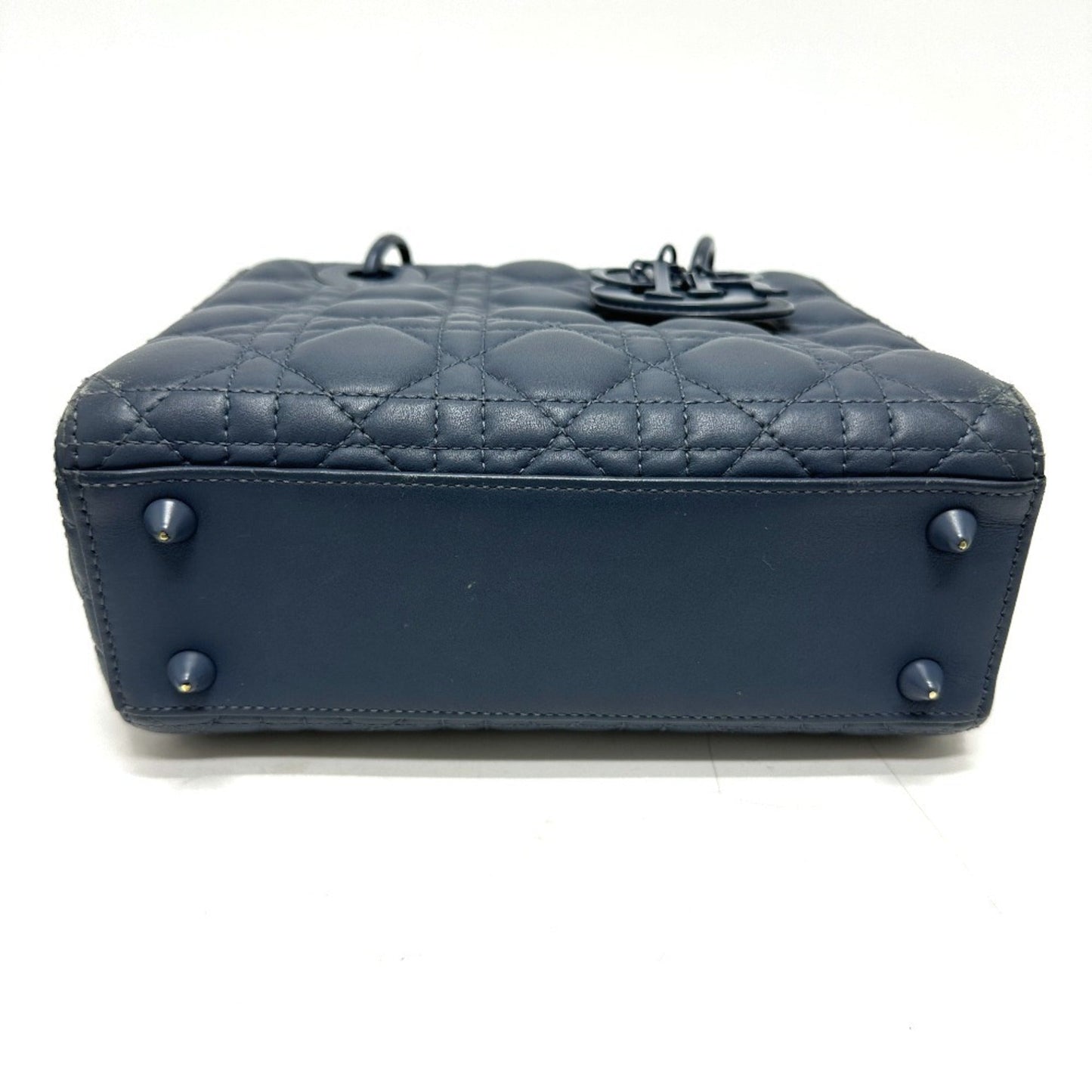 Christian Dior Blue Leather Handbag Shoulder Bag Leather