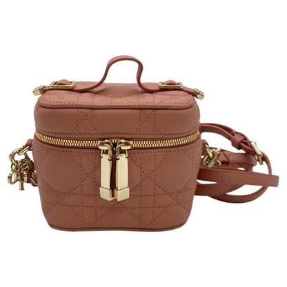 Christian Dior Pink Leather Shoulder Bag Vanity Bag