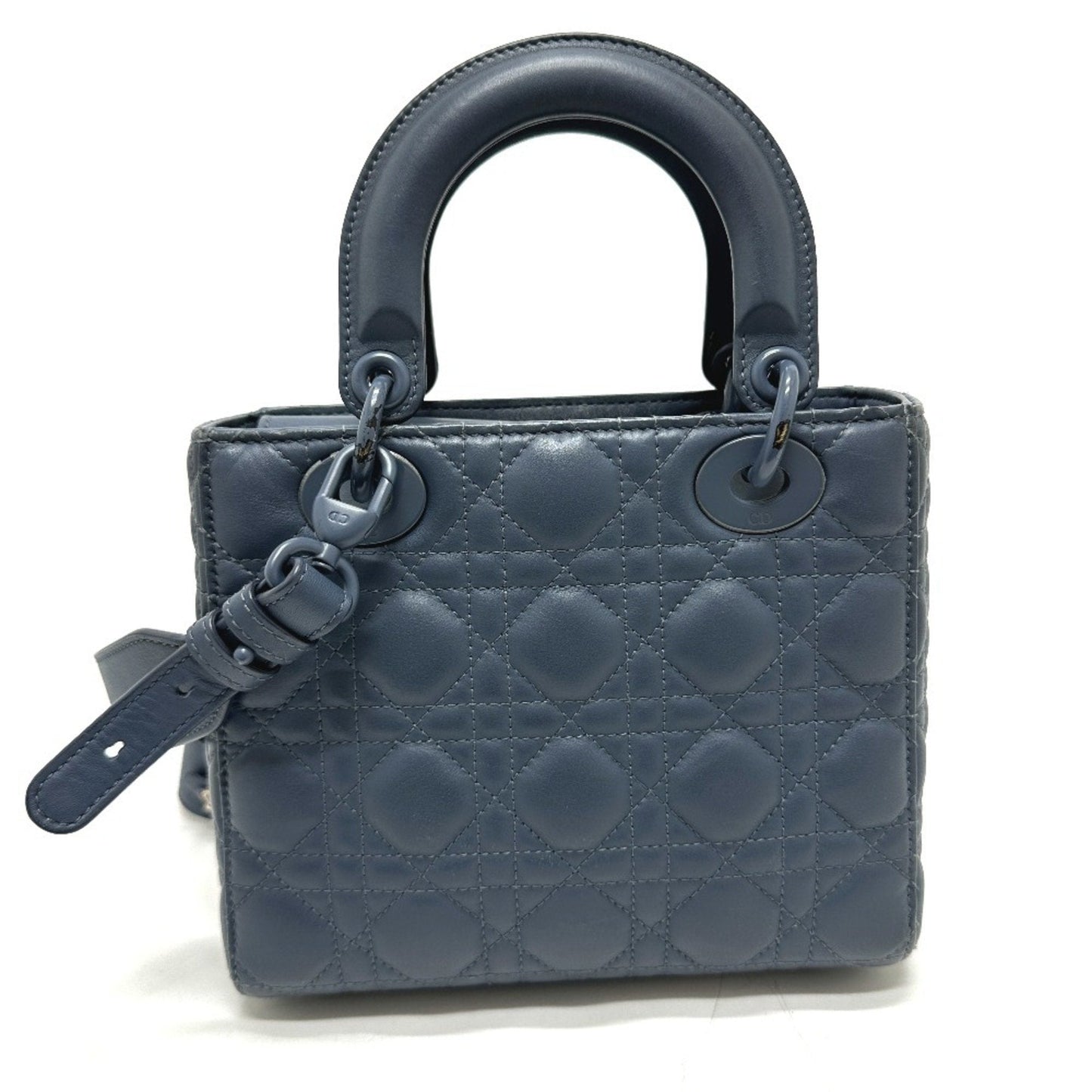 Christian Dior Blue Leather Handbag Shoulder Bag Leather