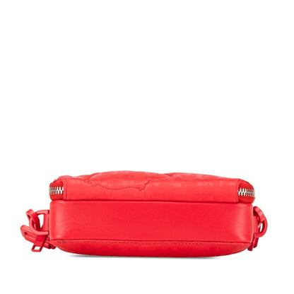 Christian Dior Red Color Nylon Leather Shoulder Bag