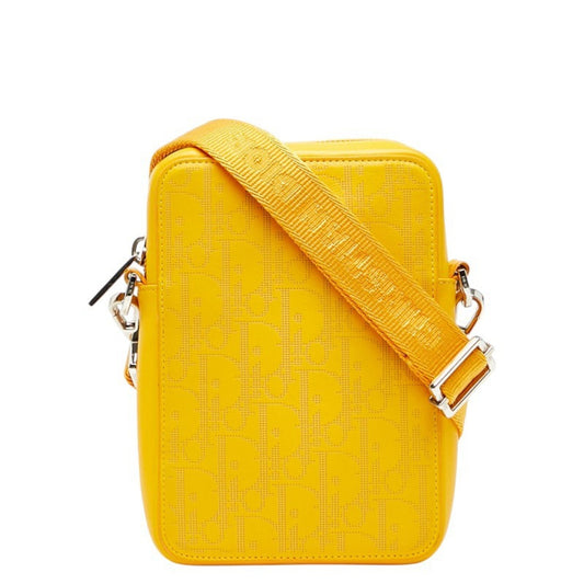 Christian Dior Trotter Yellow Trotter Leather Shoulder Bag
