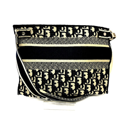 Christian Dior Navy Jacquard Shoulder Bag