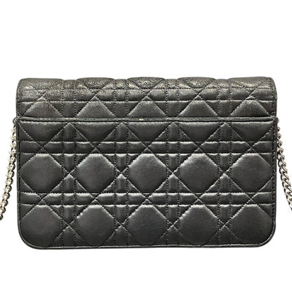 Christian Dior Black Leather Shoulder Bag Style 24
