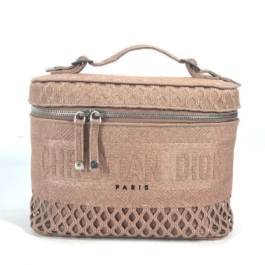 Christian Dior Pink Canvas Handbag Vanity Bag