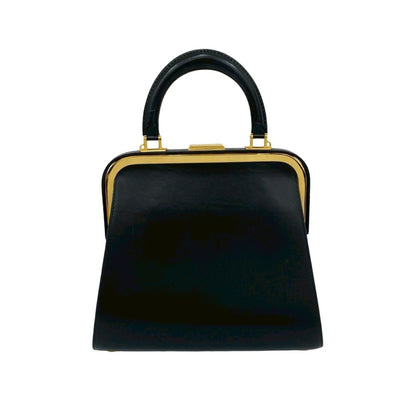 Christian Dior Black Leather Handbag Tote Bag Style 6