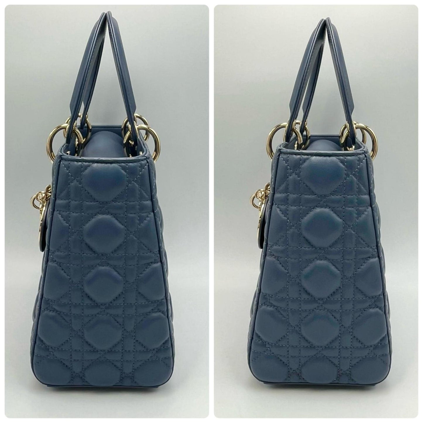 Christian Dior Blue Leather Handbag Leather