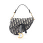 Christian Dior Beige Navy Canvas Leather Handbag