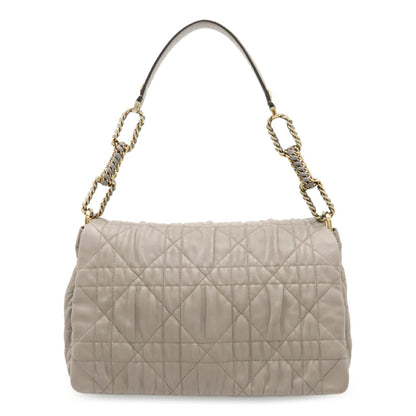 Christian Dior Gray Leather Shoulder Bag