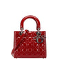 Christian Dior Lady Dior Red Color Patent Leather Handbag Shoulder Bag Leather