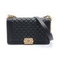 Chanel Boy Lambskin Black Shoulder Bag Style