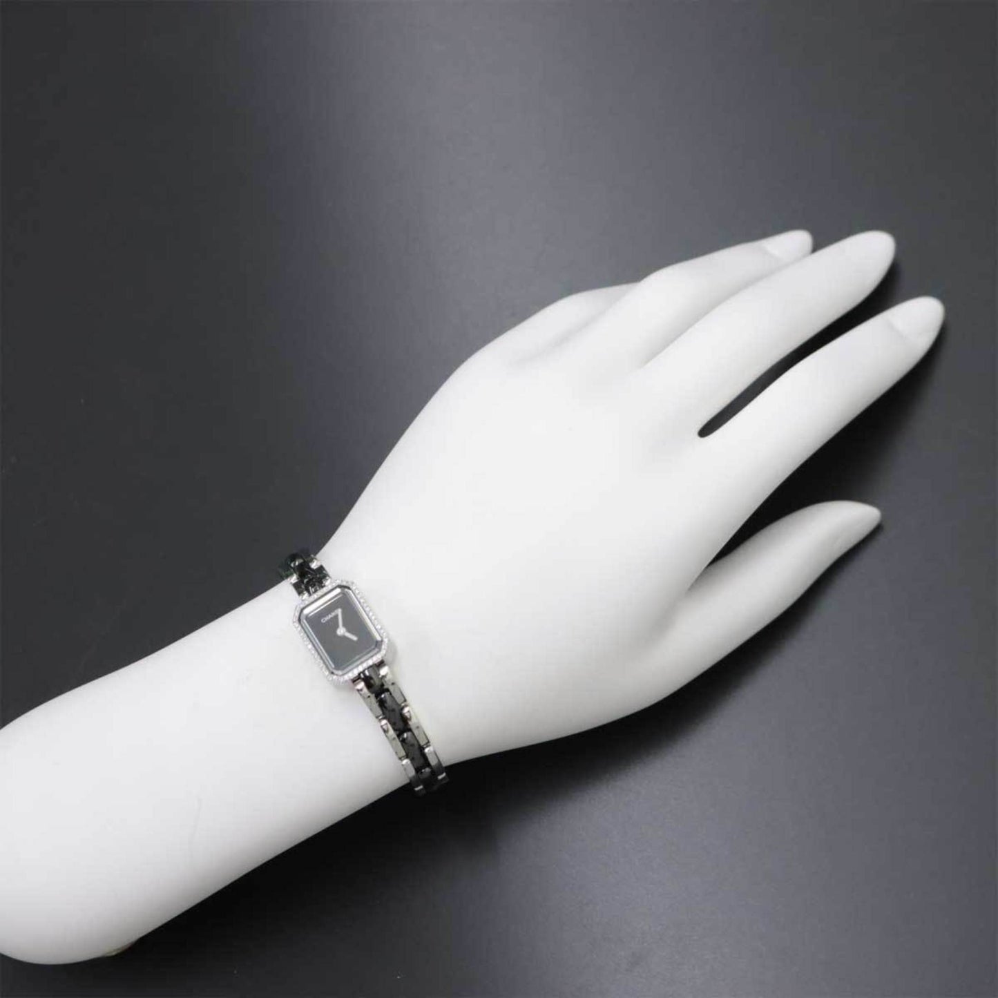 Chanel Premiere H2163 Diamond Bezel Ladies Watch Black Ceramic Quartz