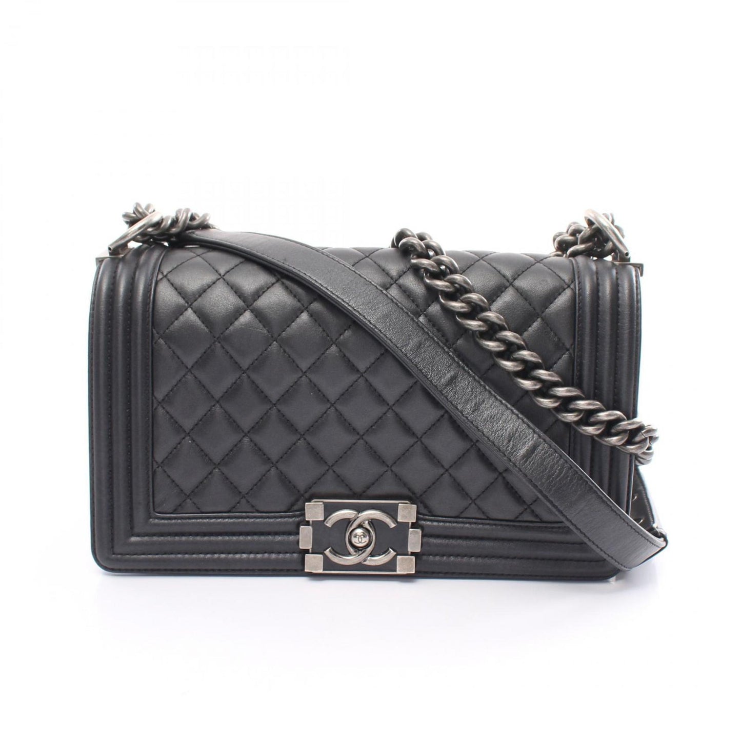 Chanel Boy Lambskin Black Shoulder Bag