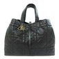 Christian Dior Lady Dior Black Leather Tote Bag