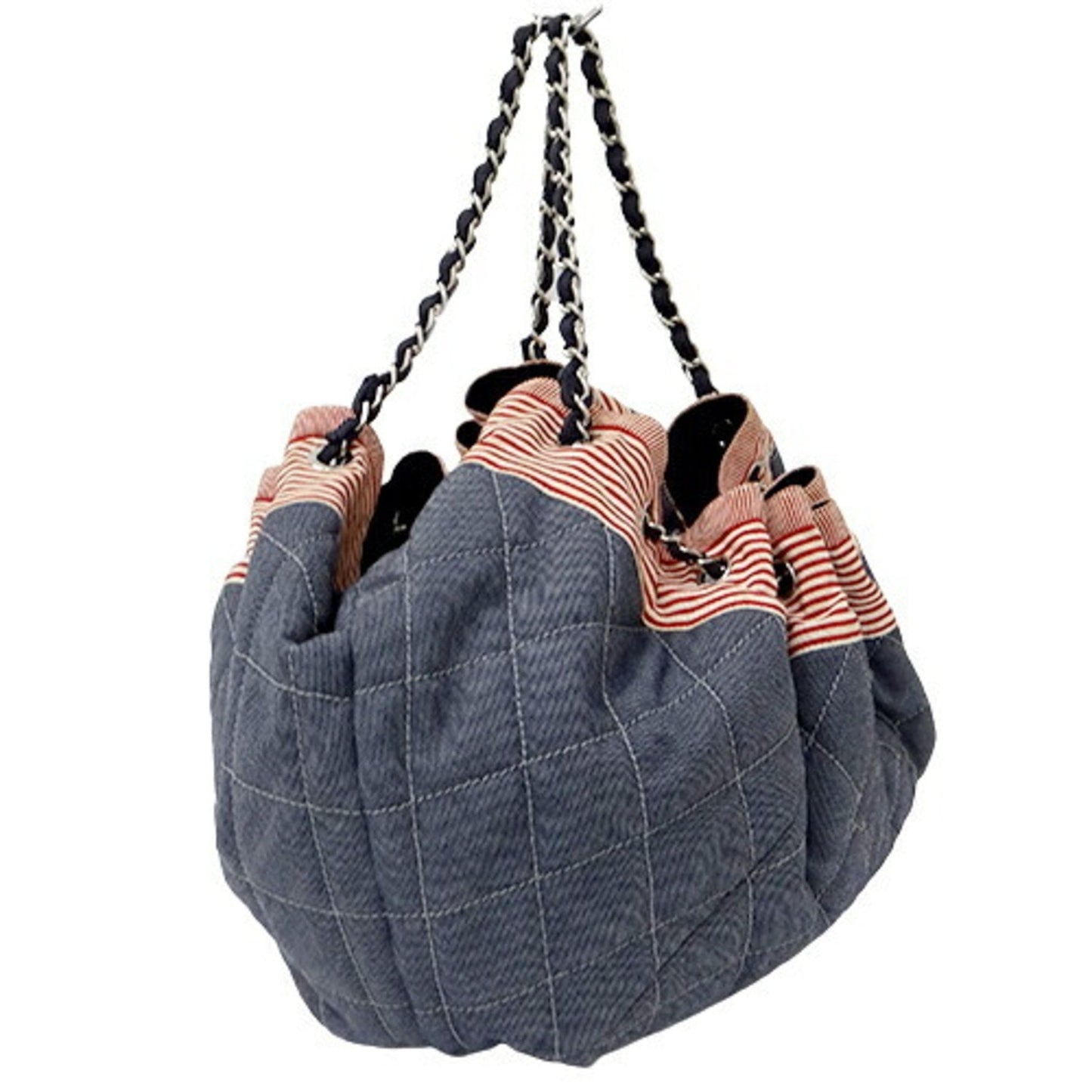 Chanel Bag Women's Tote Shoulder Chain Cococabus GM Blue Red