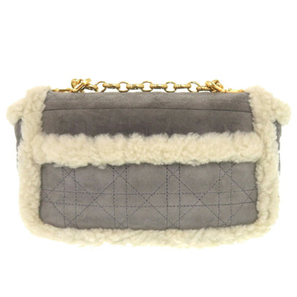 Christian Dior Gray Suede Leather Shoulder Bag