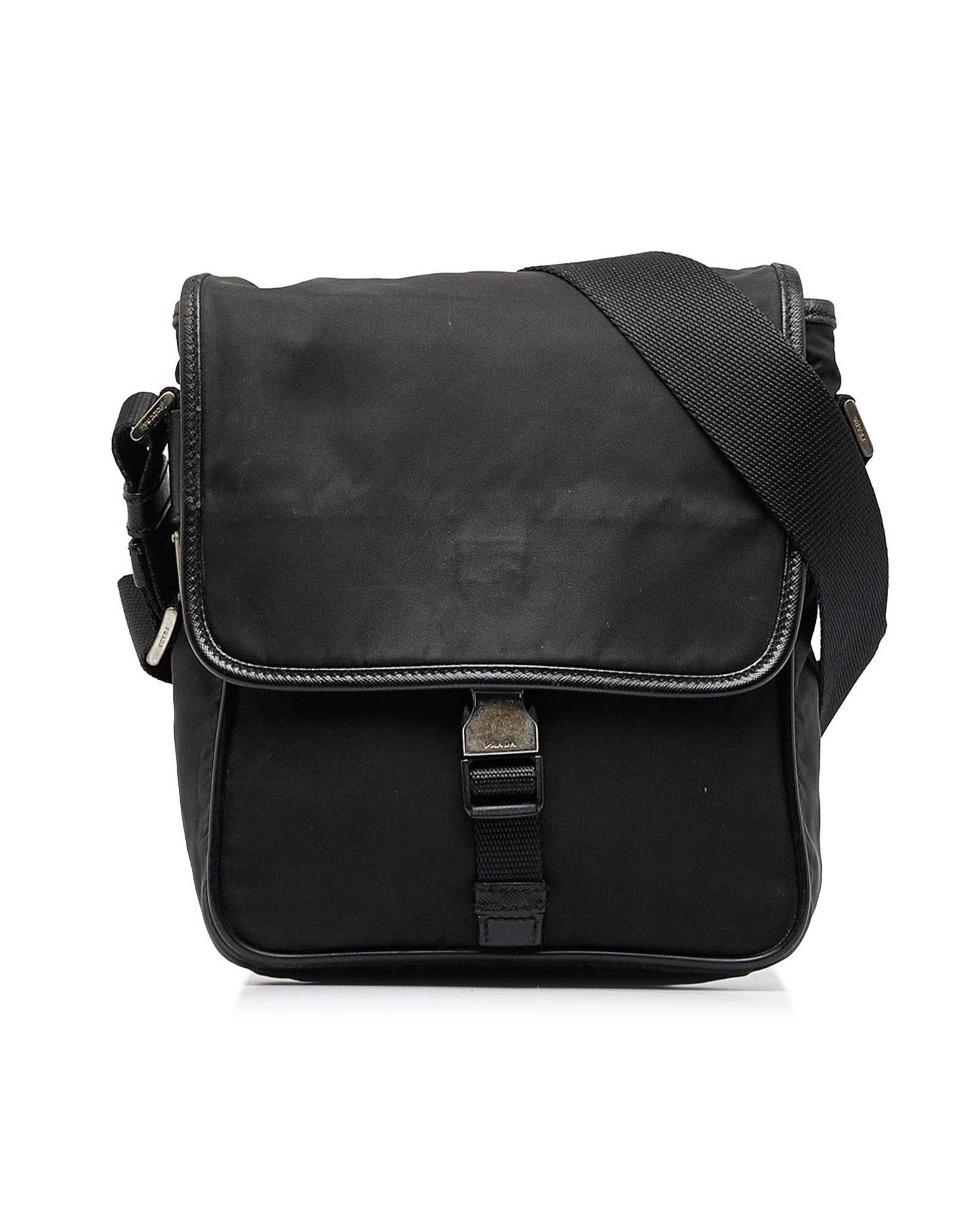 Nylon Crossbody Messenger Bag with Buckle Closure