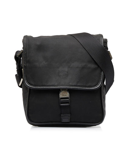 Nylon Crossbody Messenger Bag with Buckle Closure
