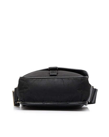 Nylon Crossbody Messenger Bag with Buckle Closure