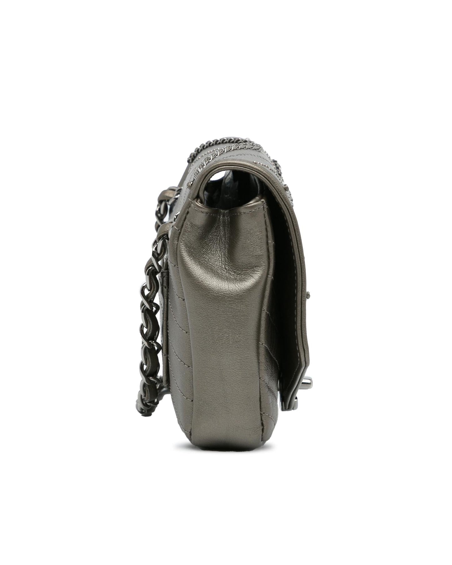 Mini Embellished Chevron Square Envelop Flap Crossbody Bag
