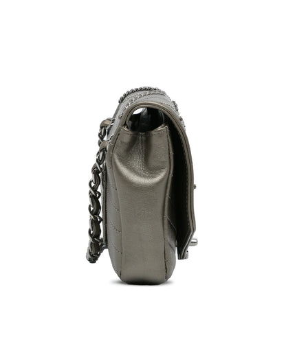 Mini Embellished Chevron Square Envelop Flap Crossbody Bag