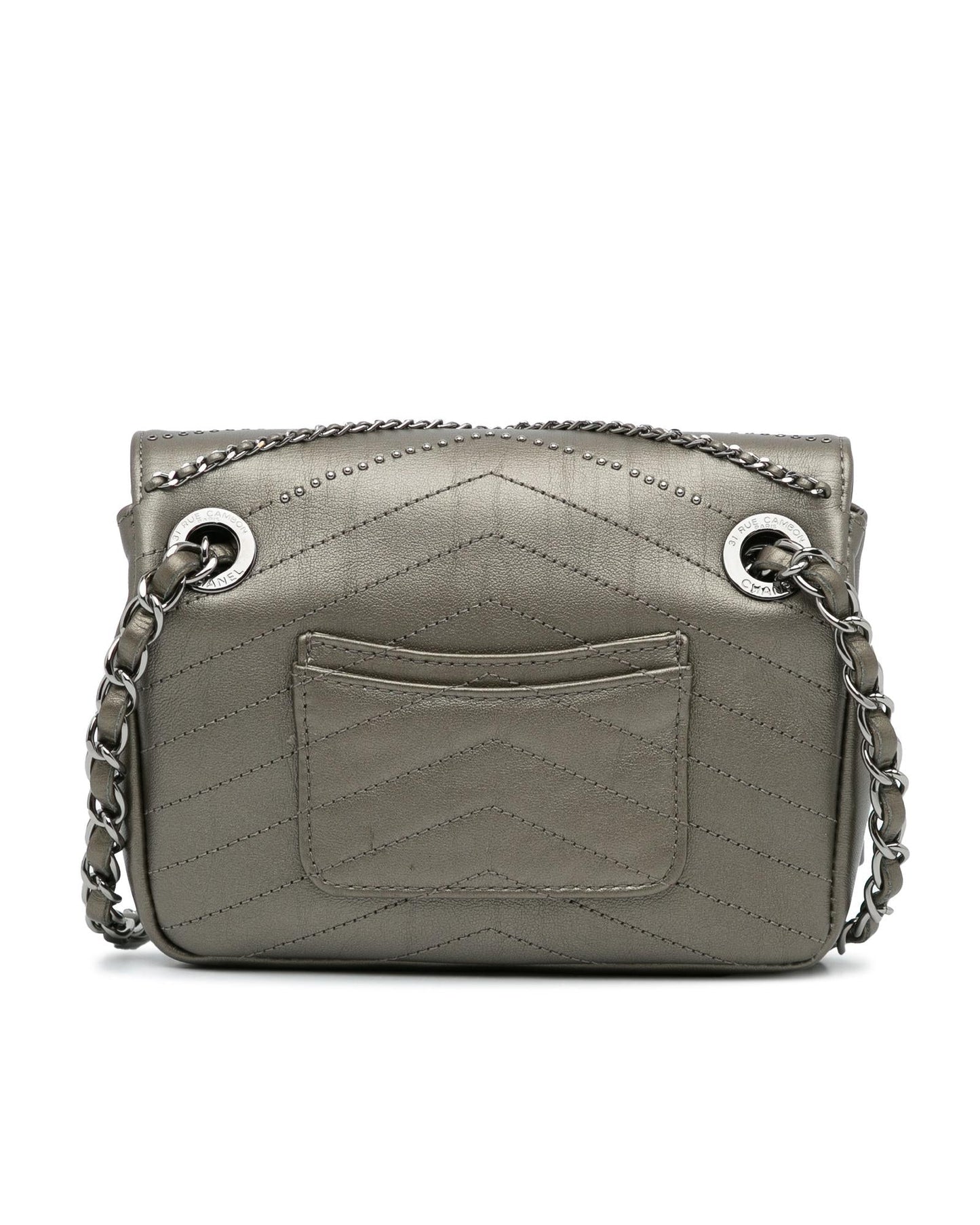 Mini Embellished Chevron Square Envelop Flap Crossbody Bag