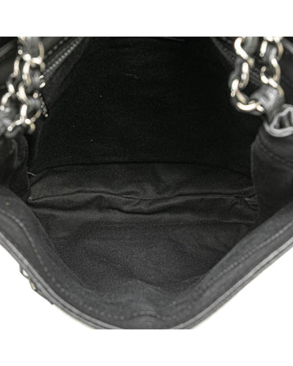 Large Calfskin Diamond Stitch Crossbody Bag with Chain Strap