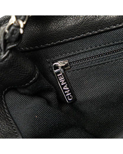 Large Calfskin Diamond Stitch Crossbody Bag with Chain Strap
