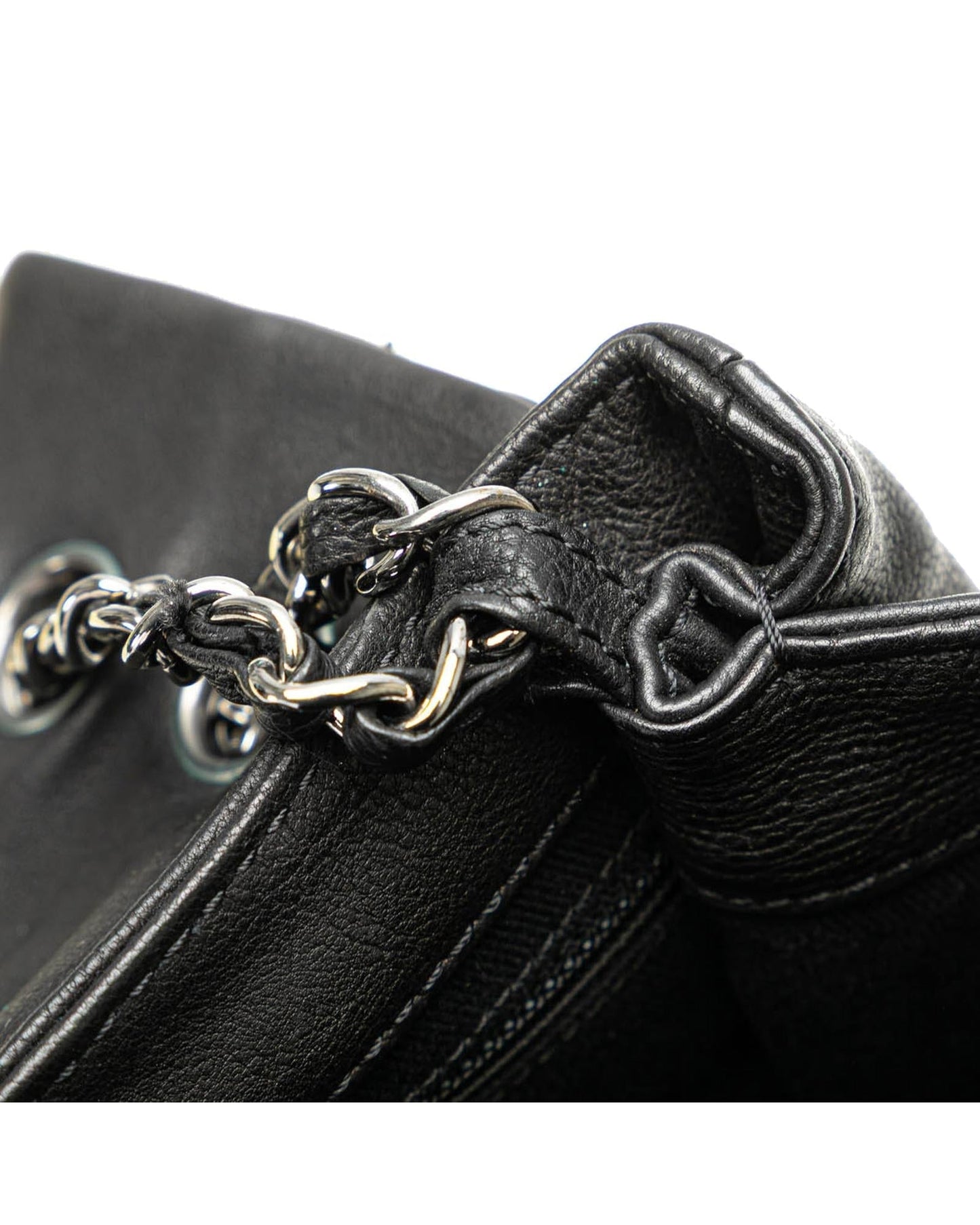 Large Calfskin Diamond Stitch Crossbody Bag with Chain Strap