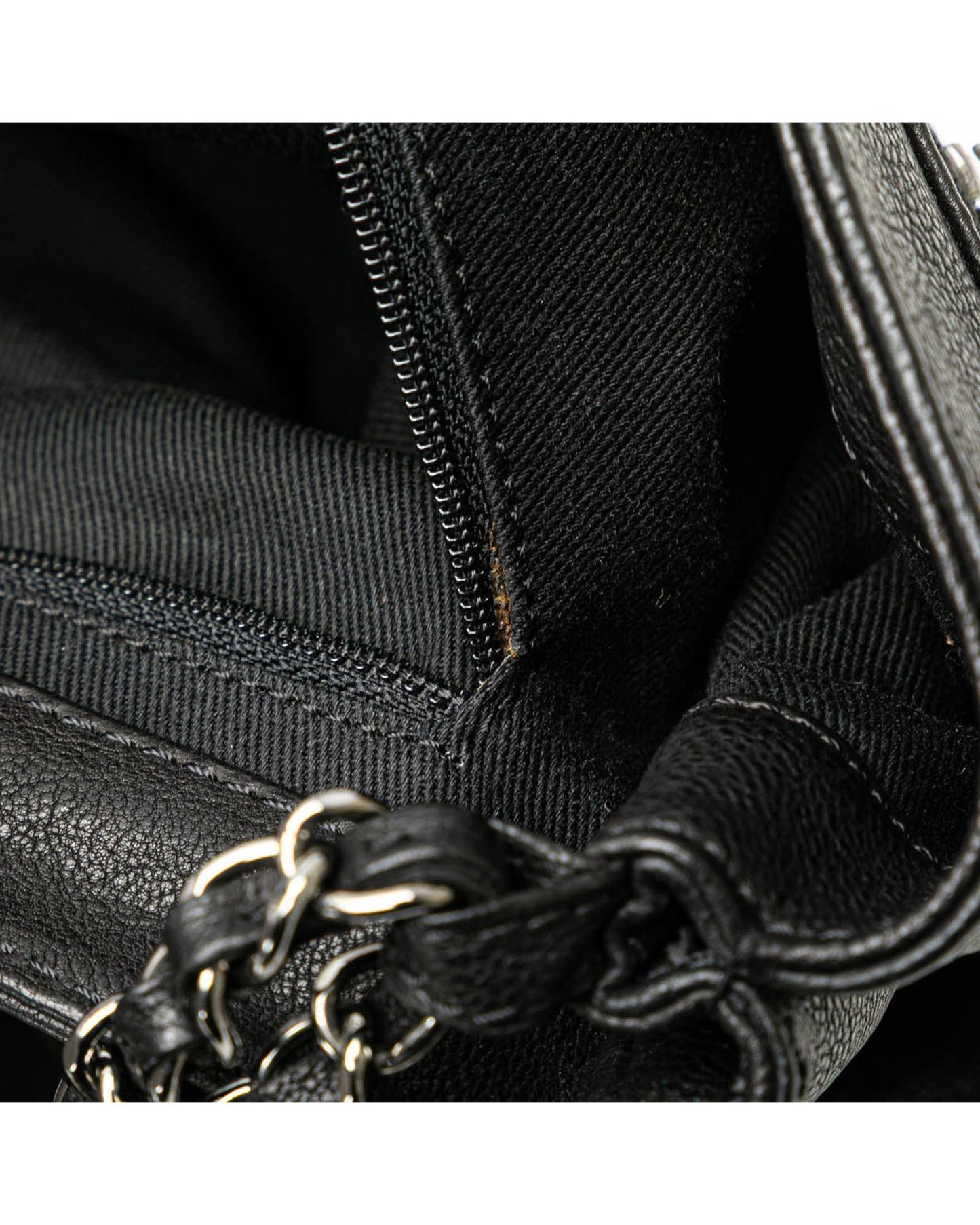 Large Calfskin Diamond Stitch Crossbody Bag with Chain Strap