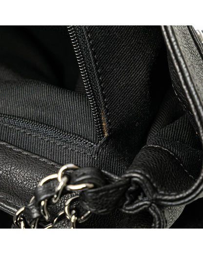 Large Calfskin Diamond Stitch Crossbody Bag with Chain Strap