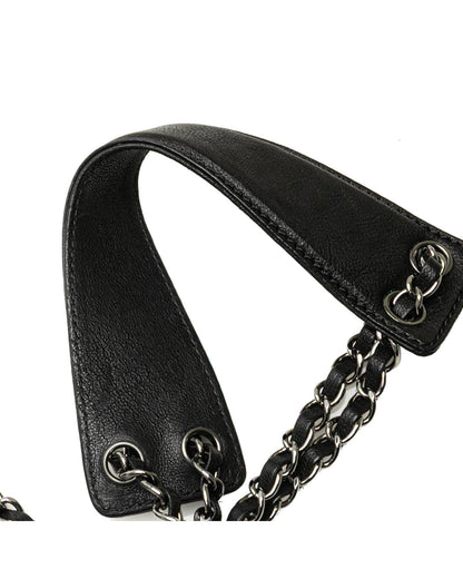 Large Calfskin Diamond Stitch Crossbody Bag with Chain Strap