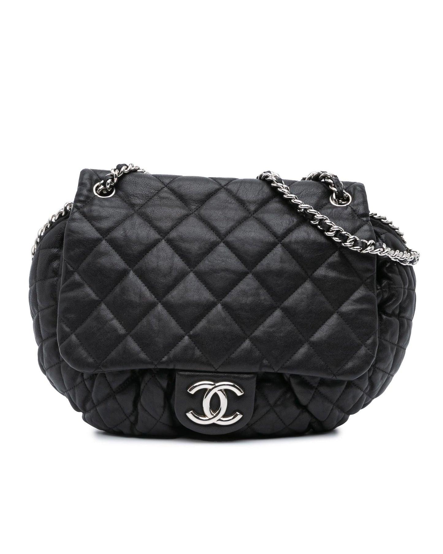 Lambskin Quilted Chain Flap Crossbody Bag