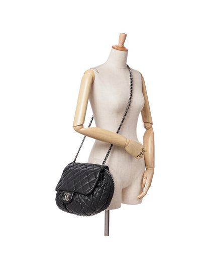 Lambskin Quilted Chain Flap Crossbody Bag