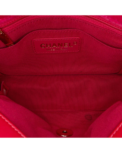 Mini Square Velvet Pearl Crush Flap Quilted Crossbody Bag