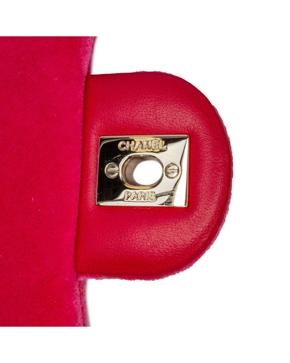 Mini Square Velvet Pearl Crush Flap Quilted Crossbody Bag