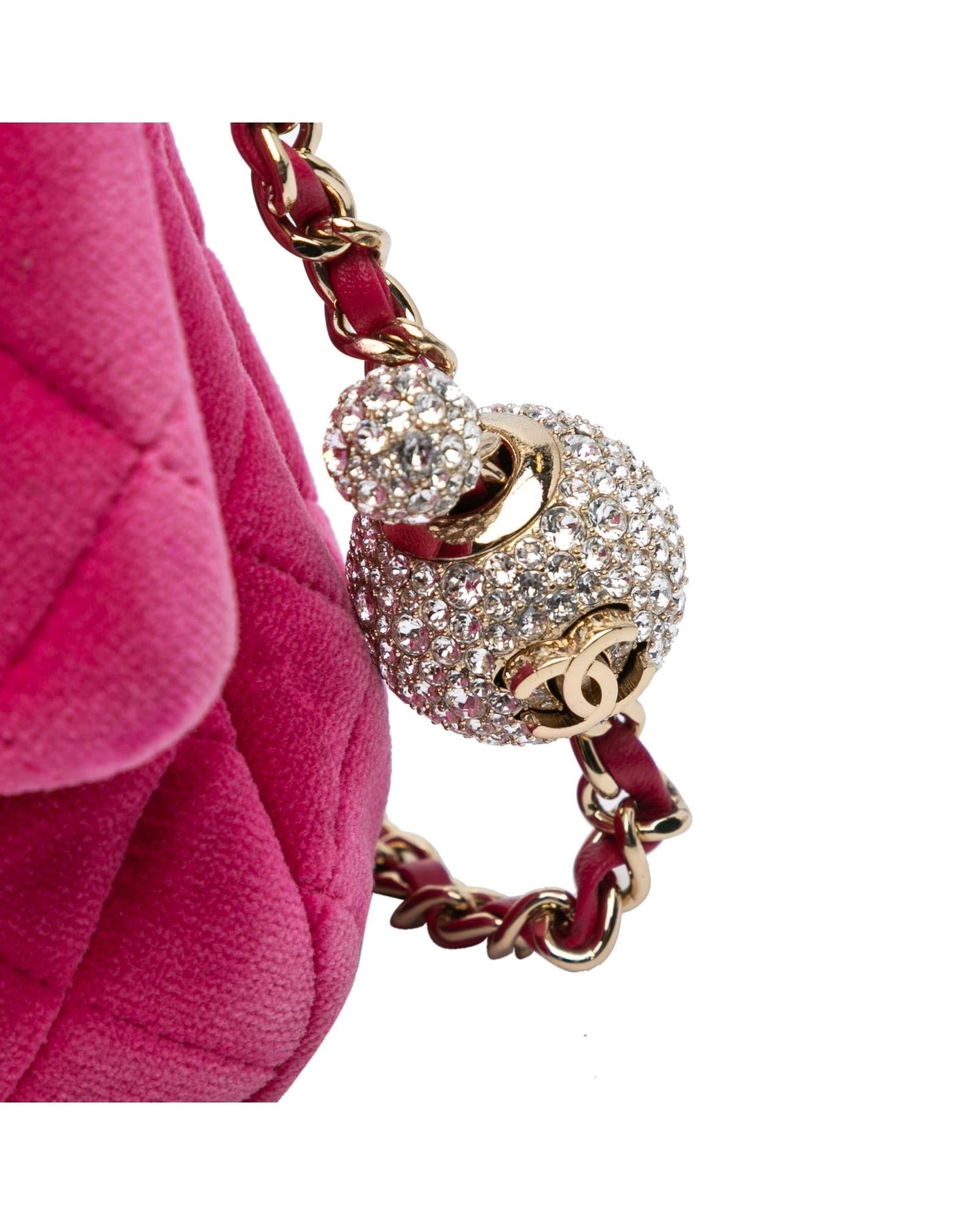 Mini Square Velvet Pearl Crush Flap Quilted Crossbody Bag