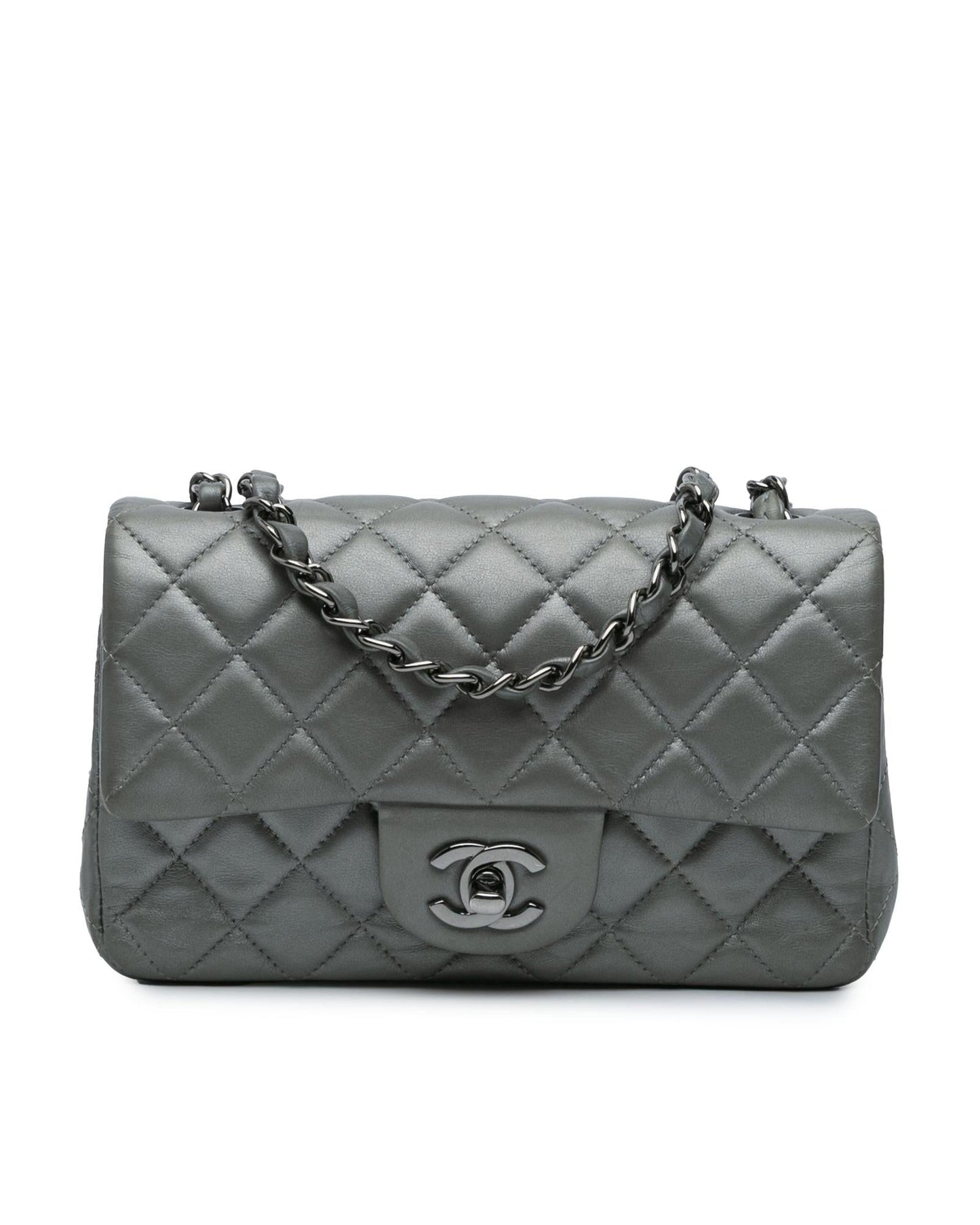 Mini Rectangular Classic Lambskin Single Flap Crossbody Bag