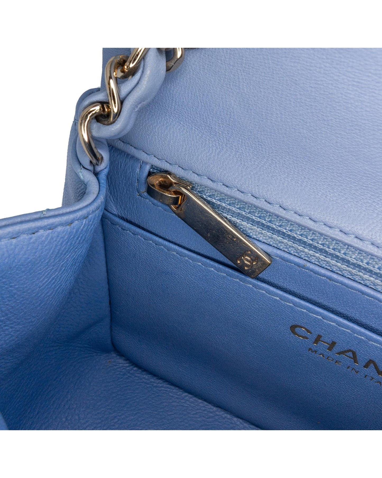 Mini Square Classic Lambskin Single Flap Crossbody Bag with Chain Strap