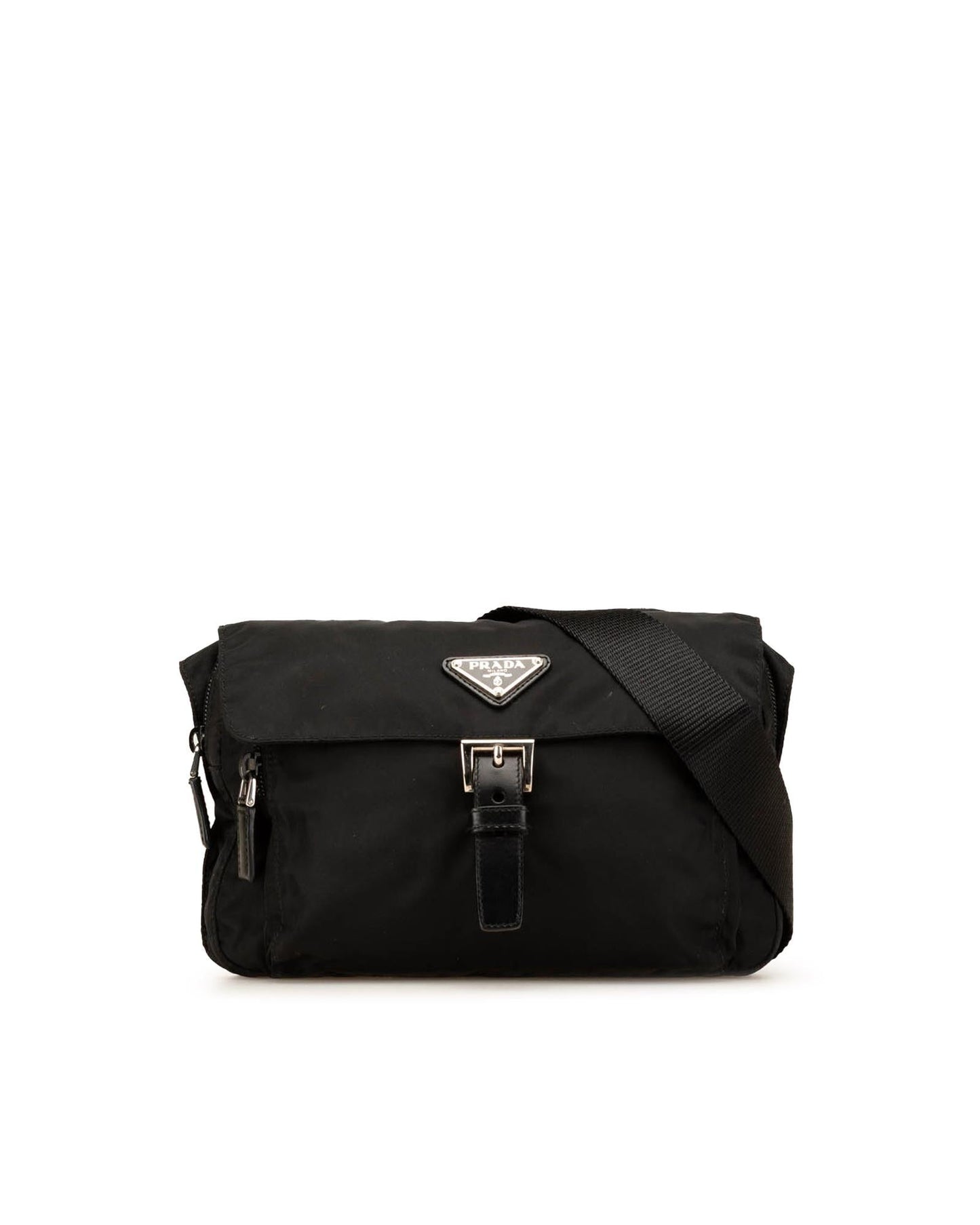 Tessuto Buckle Detail Nylon Crossbody Messenger Bag