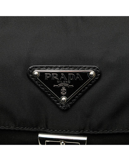 Tessuto Buckle Detail Nylon Crossbody Messenger Bag