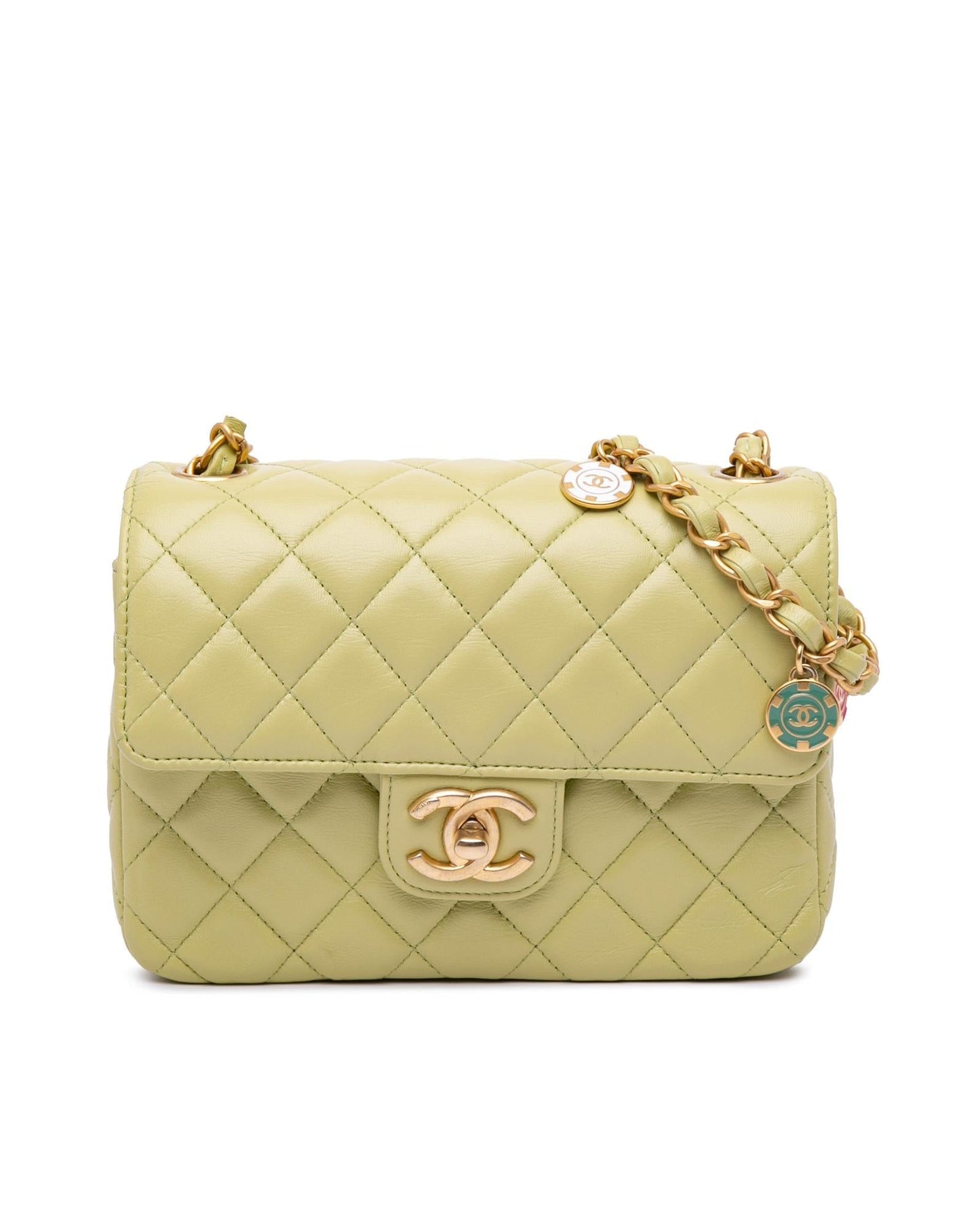Small Classic Lambskin Single Flap Crossbody Bag with Charms