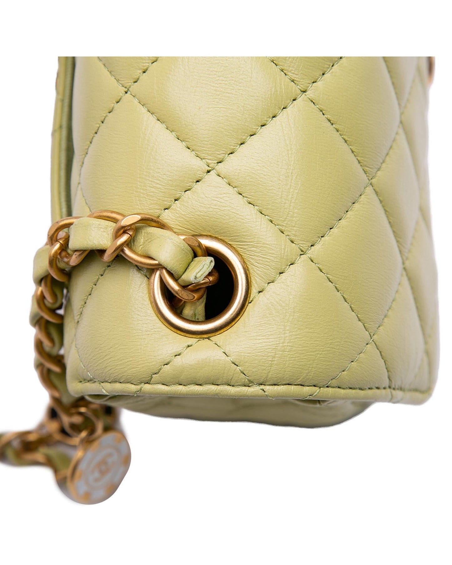 Small Classic Lambskin Single Flap Crossbody Bag with Charms