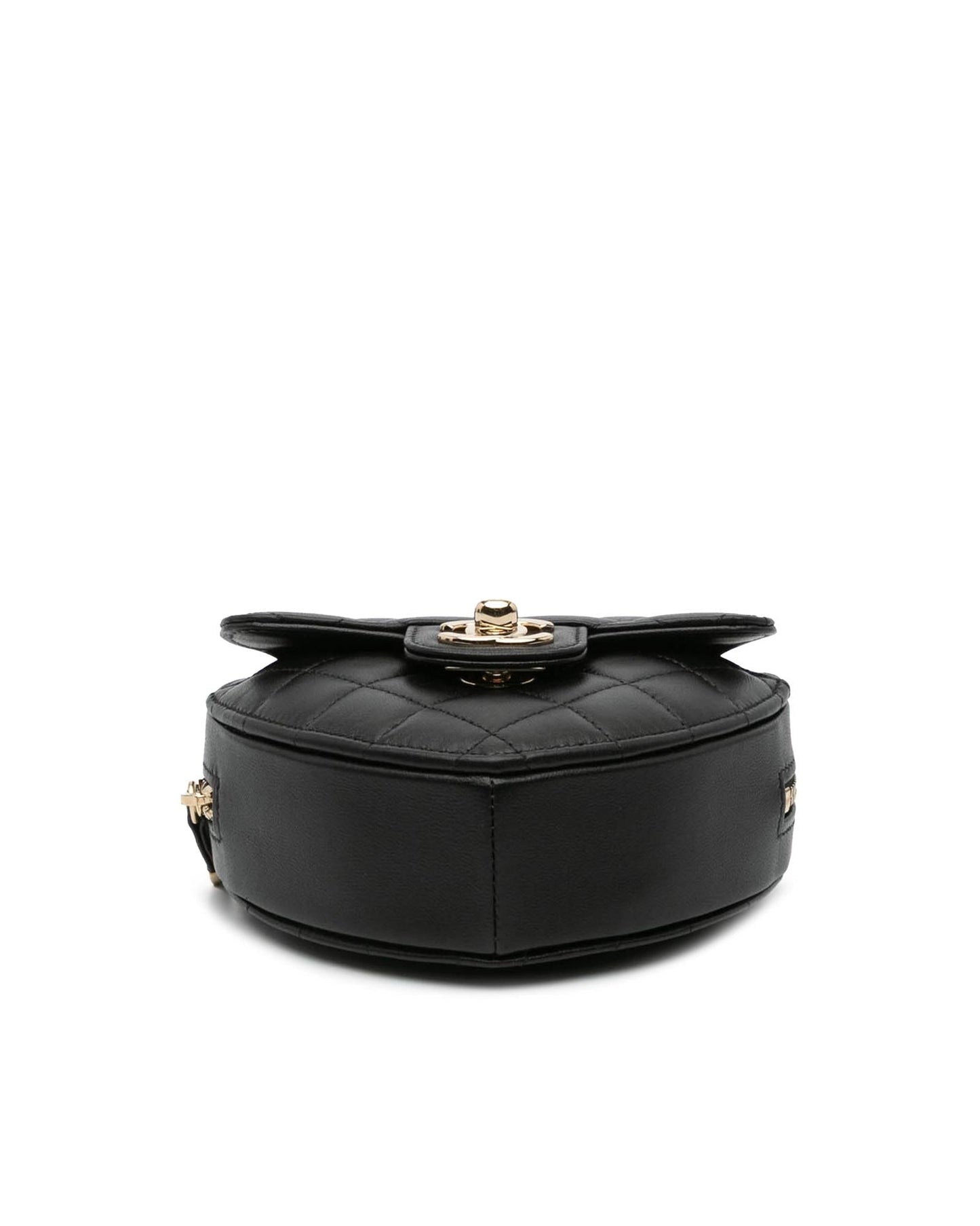 Mini Lambskin Heart Crossbody Bag with Quilted Leather and Chain Strap