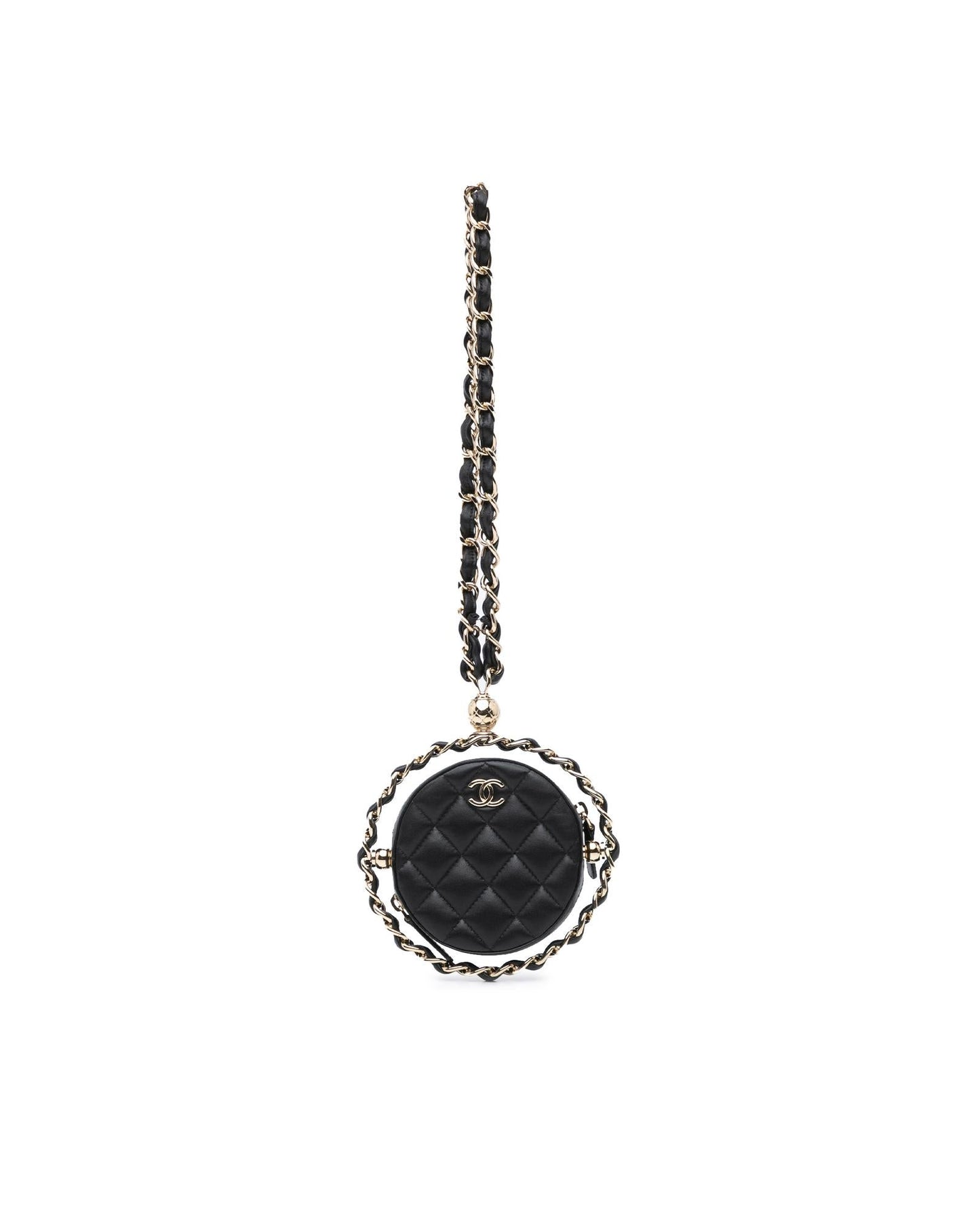 Quilted Lambskin Leather Crossbody Bag with Chain Strap