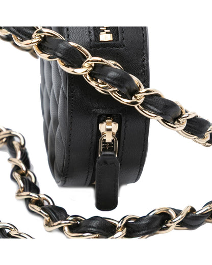Quilted Lambskin Leather Crossbody Bag with Chain Strap