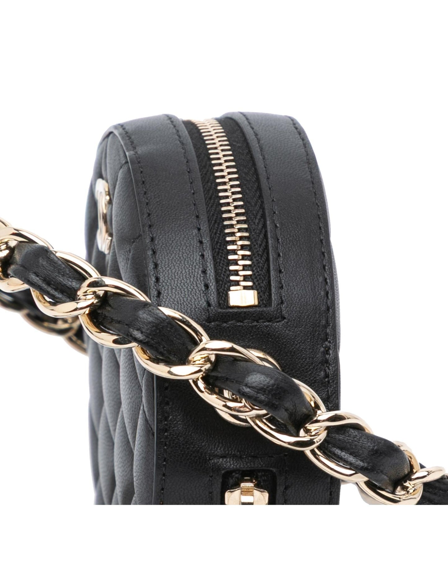 Quilted Lambskin Leather Crossbody Bag with Chain Strap