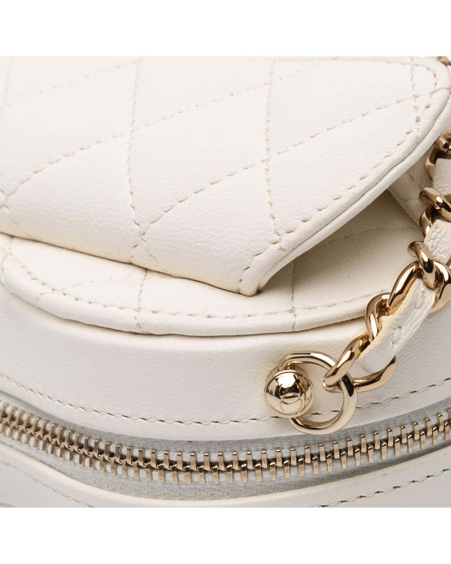 Mini Lambskin Quilted Heart Crossbody Bag with Chain Strap