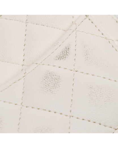 Mini Lambskin Quilted Heart Crossbody Bag with Chain Strap