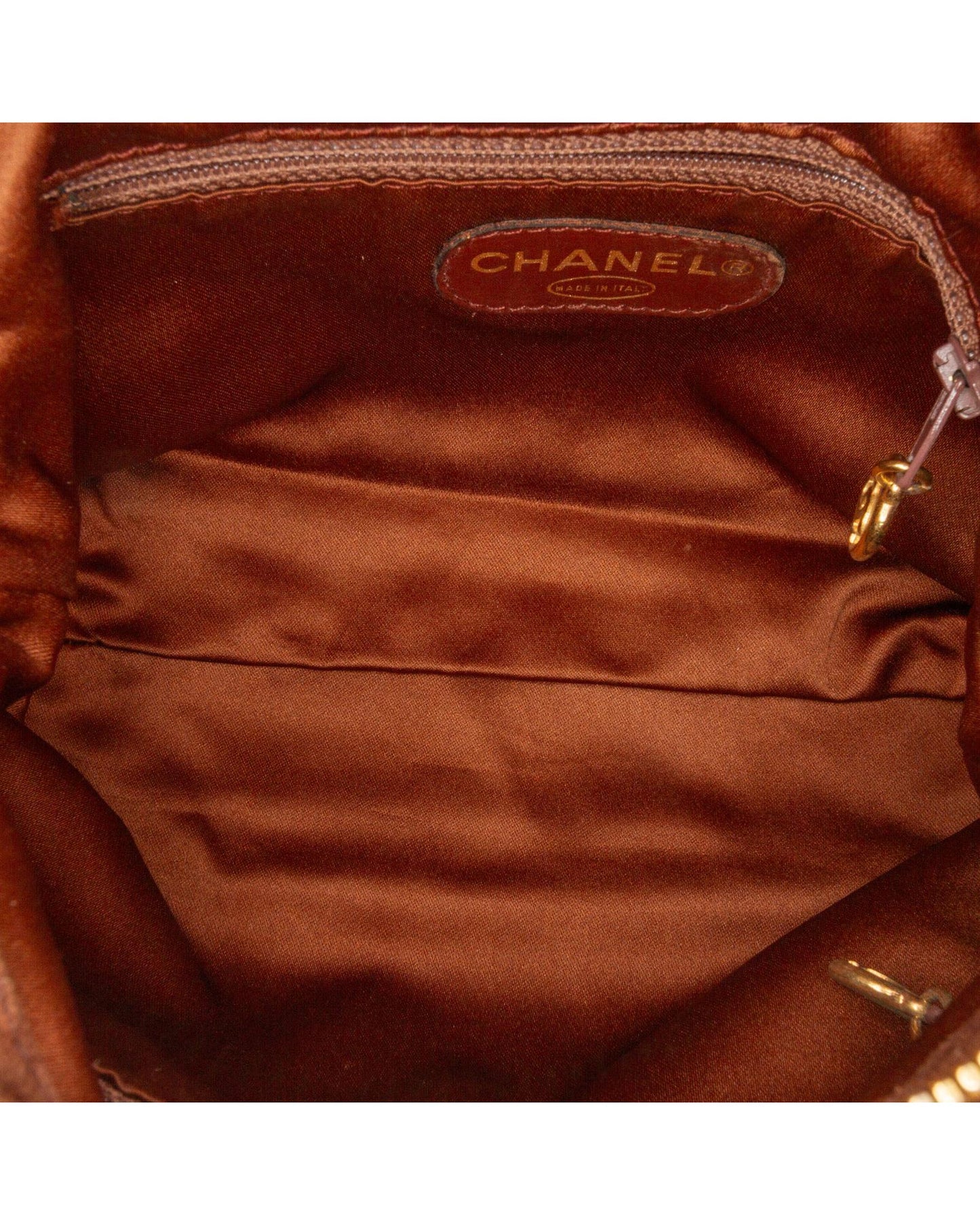 Quilted Suede Tassel Crossbody with Chain Strap