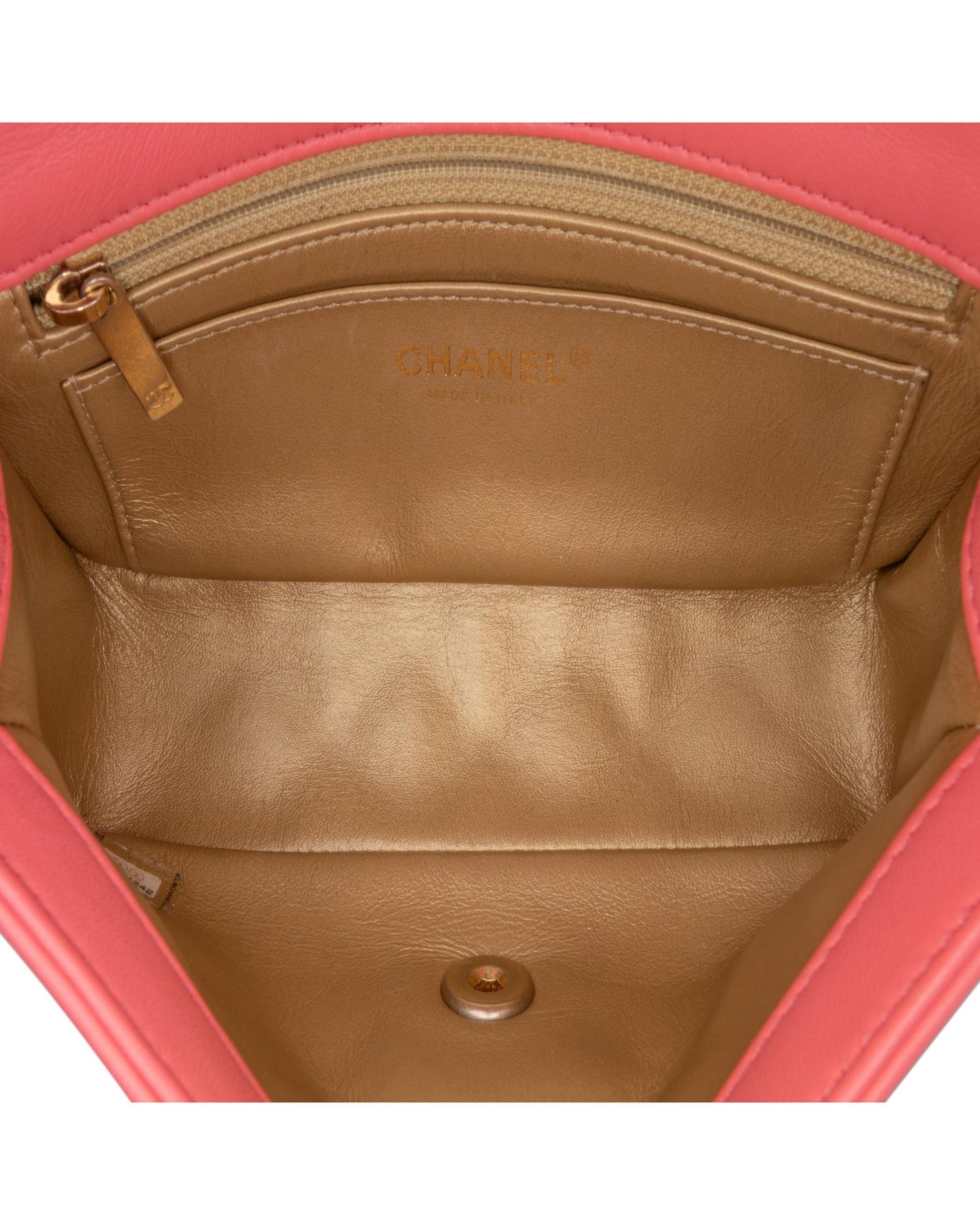 Mini Rectangular Lambskin Pearl Crush Crossbody Flap Bag